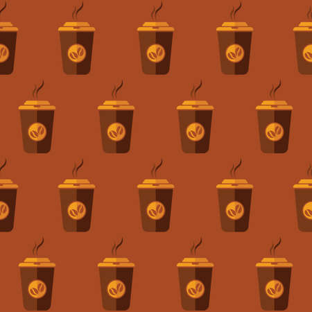 Coffee to go vector seamless patternのイラスト素材