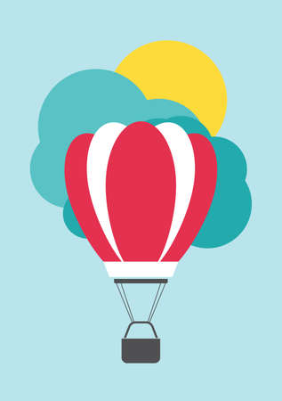 Air balloon card templateのイラスト素材
