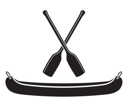 Canoe with Paddle Vector Illustrationのイラスト素材