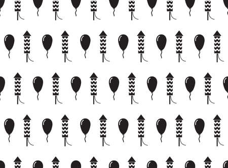 Balloon and rockets seamless patternのイラスト素材