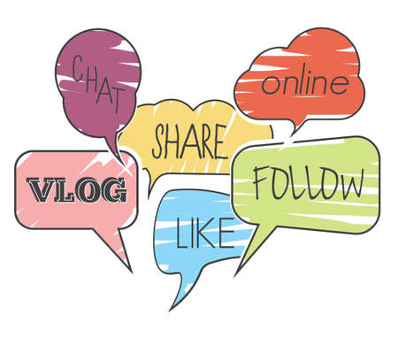 Social message cloud speechのイラスト素材