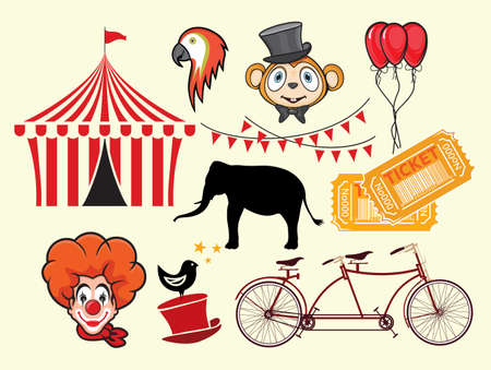 Circus vector elementsのイラスト素材