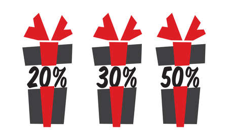 Gift box sale iconsのイラスト素材