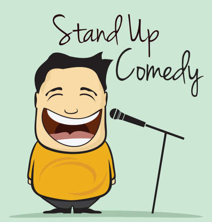 Stand up comedy vector illustrationのイラスト素材