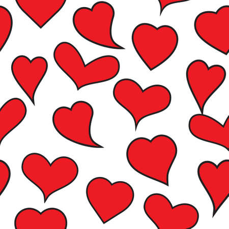 Heart vector seamless pattern
