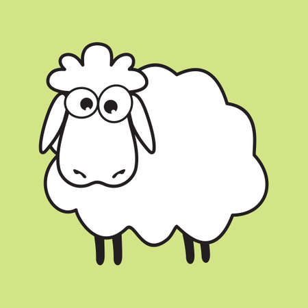 Cute white sheepのイラスト素材