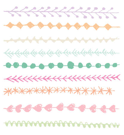 Hand drawn border vector setのイラスト素材
