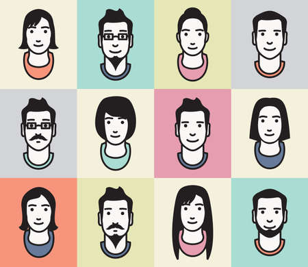Social network avatar setのイラスト素材
