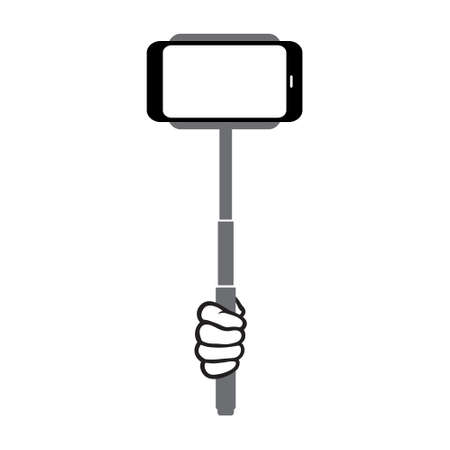 Monopod selfie vector illustrationのイラスト素材