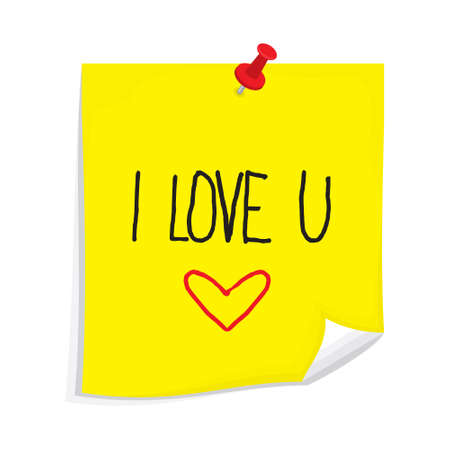 Sticky note I love youのイラスト素材