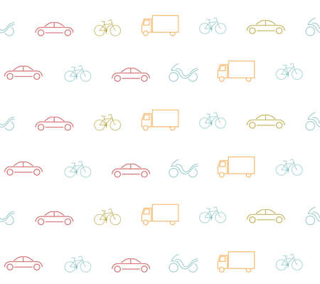 vehicle seamless patternのイラスト素材