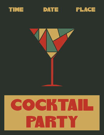 cocktail party retro posterのイラスト素材