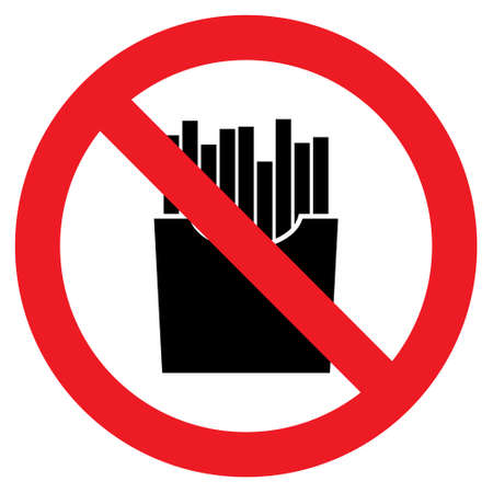 French fries - no fast food vector signのイラスト素材
