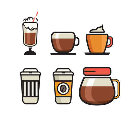 Coffee Icons - Flat coffee iconsのイラスト素材