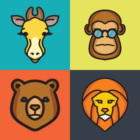 Animals vector icon setのイラスト素材
