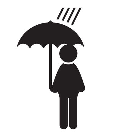 Man with Umbrella iconのイラスト素材