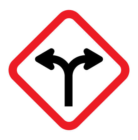 Forked road signのイラスト素材