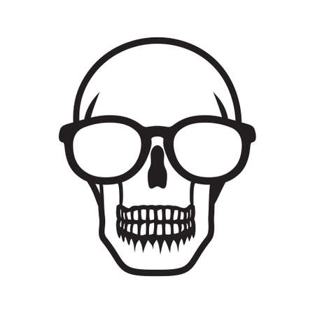 Hipster skull vectorのイラスト素材