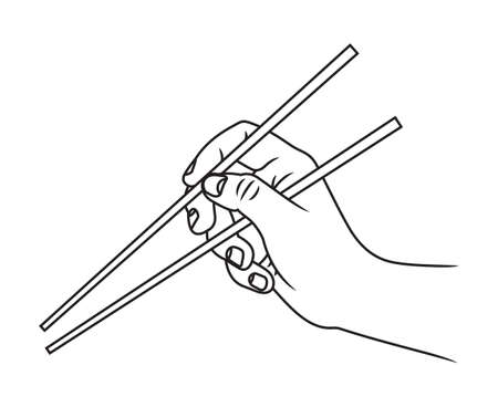 Hand with chopsticks vector illustrationのイラスト素材