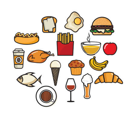 Food vector iconsのイラスト素材