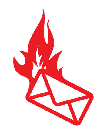 Burning mail vector iconのイラスト素材