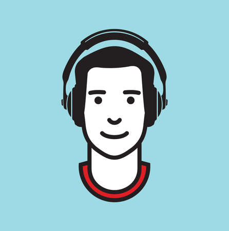 Man with headphone vector