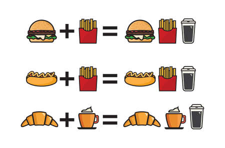Fast food vector iconsのイラスト素材