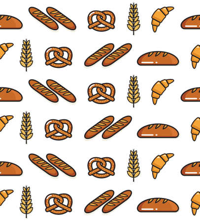 Bakery seamless patternのイラスト素材
