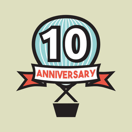 10 years anniversary balloonのイラスト素材