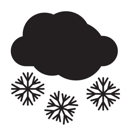 Cloudy and snow weather vector iconのイラスト素材