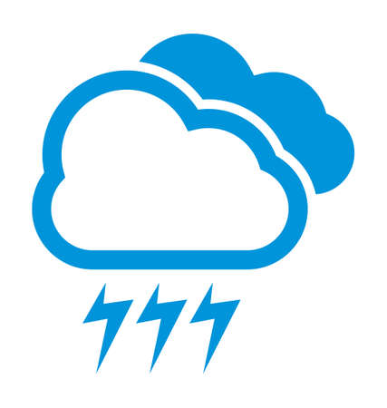 Cloudy and storm weather vector iconのイラスト素材