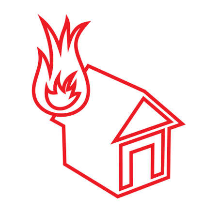 House on fire vector iconのイラスト素材