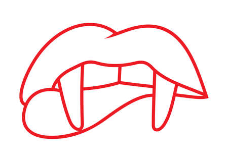 Vampire dracula teeth outline vectorのイラスト素材