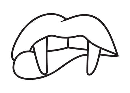 Vampire dracula teeth outline vectorのイラスト素材