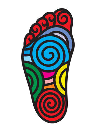 Foot massage, Acupuncture Scheme - reflex zonesのイラスト素材