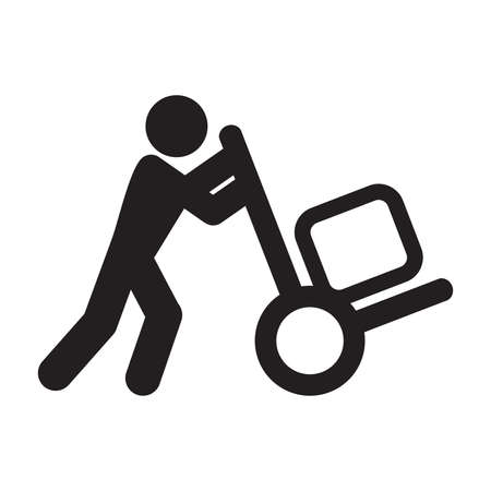 Hand truck with cardboard boxesのイラスト素材