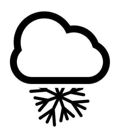Cloudy and snow weather vector iconのイラスト素材