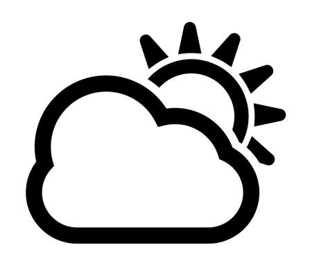 Cloudy and sun weather vector iconのイラスト素材