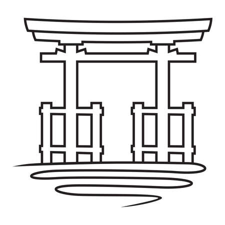 torii gate vector iconのイラスト素材