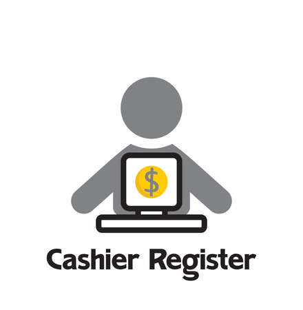 Cashier registerのイラスト素材