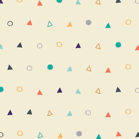 Retro pattern triangle and circleのイラスト素材