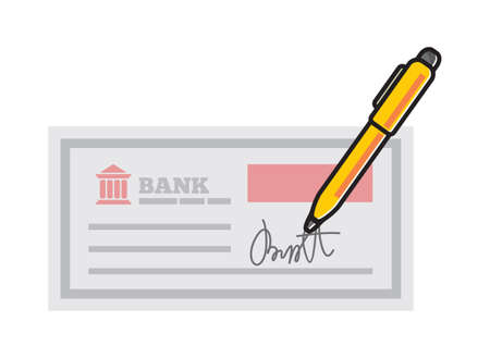 bank cheque - bank check isolatedのイラスト素材