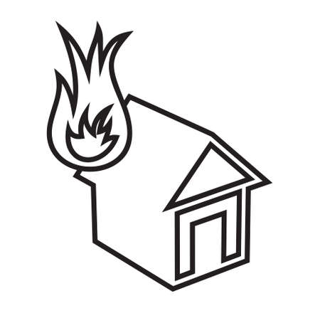 House on fire vector iconのイラスト素材