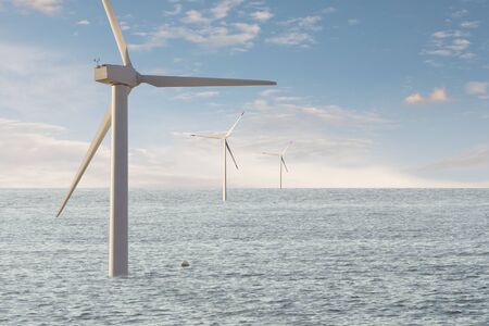 Wind mills park for ecologic and renewable electric energy productionの写真素材