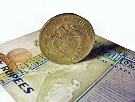 Coin and banknote Seychellesの写真素材