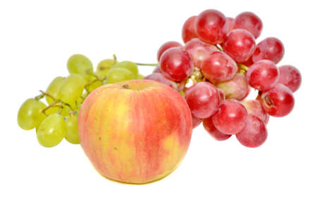 Fresh fruits on a white backgroundの写真素材