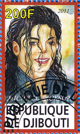 DJIBOUTI - CIRCA 2011: A postage stamp printed in the Republic of Djibouti showing Michael Jackson, circa 2011 のeditorial素材