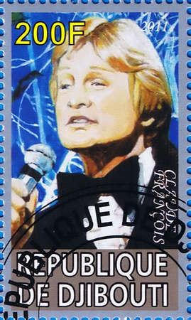 DJIBOUTI - CIRCA 2011: A postage stamp printed in the Republic of Djibouti showing Claude Francois, circa 2011 のeditorial素材