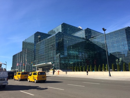 New York City - November 2016: Exterior of the Jacob Javits Convention Center on west side of...