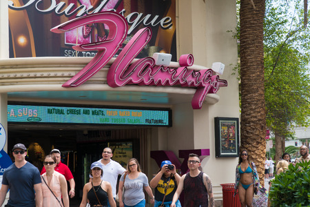 Las Vegas Nevada - Circa 2017: Flamingo hotel and casino entrance. Setting for gangster movies robbing moneyのeditorial素材